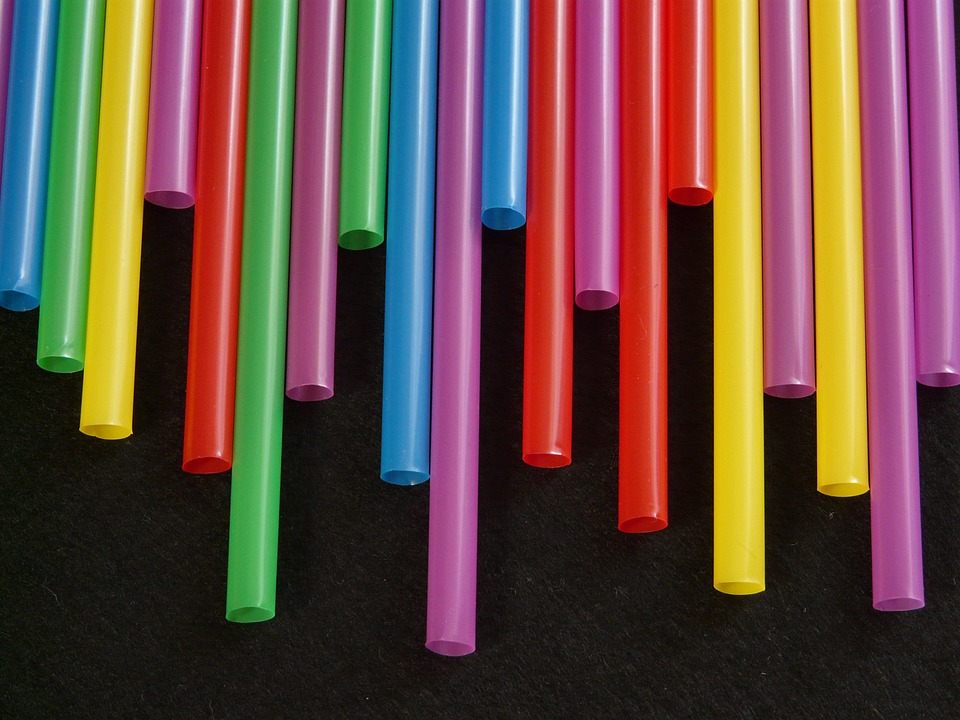 2 Pcs Flexible Plastic Drinking Straws, Extra Long Colorful