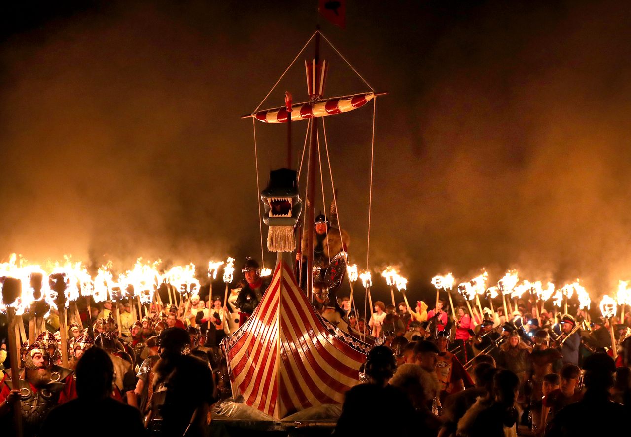 The Shetland Islands' Up Helly Aa, held annually in January in Lerwick, is one of hundreds of often-fiery festivals historian Averil Shepherd has attended and documented.