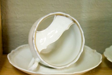 The small shelf allowed you to drink tea without damaging your mustache. 