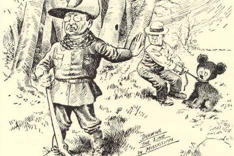 The 1902 political cartoon that kicked off the Teddy bear craze. 