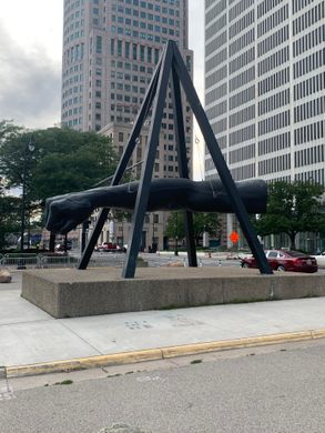 The Monument to Joe Louis, heavyweight champion 1937-50, known also as The  Fist, the memorial to the boxer, on Woodward & Jefferson, in Michigan, USA  Stock Photo - Alamy