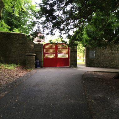Gate into the walled garden.