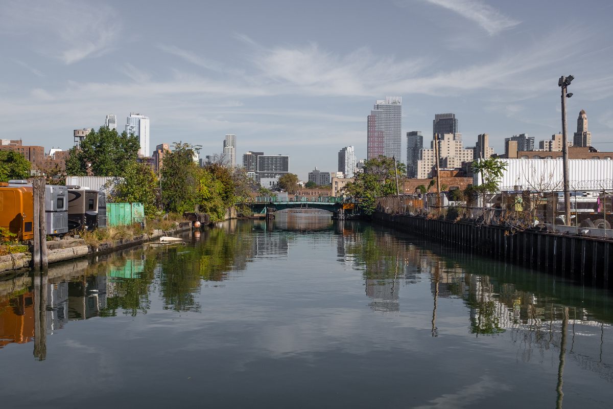 The canal cuts through a pocket of Brooklyn with a long industrial history.