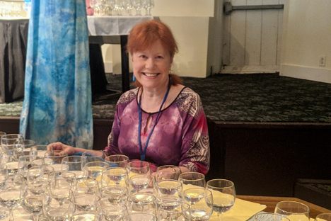 The author preps for the tasting.