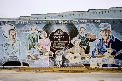 Mural to Country Music in Bristol, Virginia