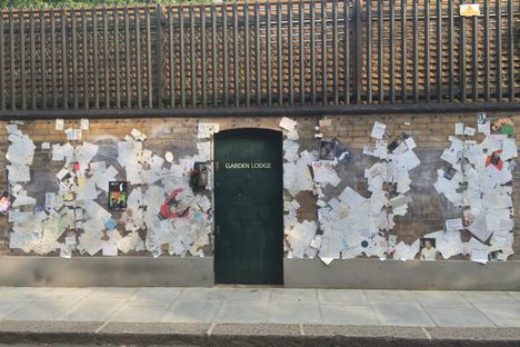 The shrine outside Garden Lodge in 2014.