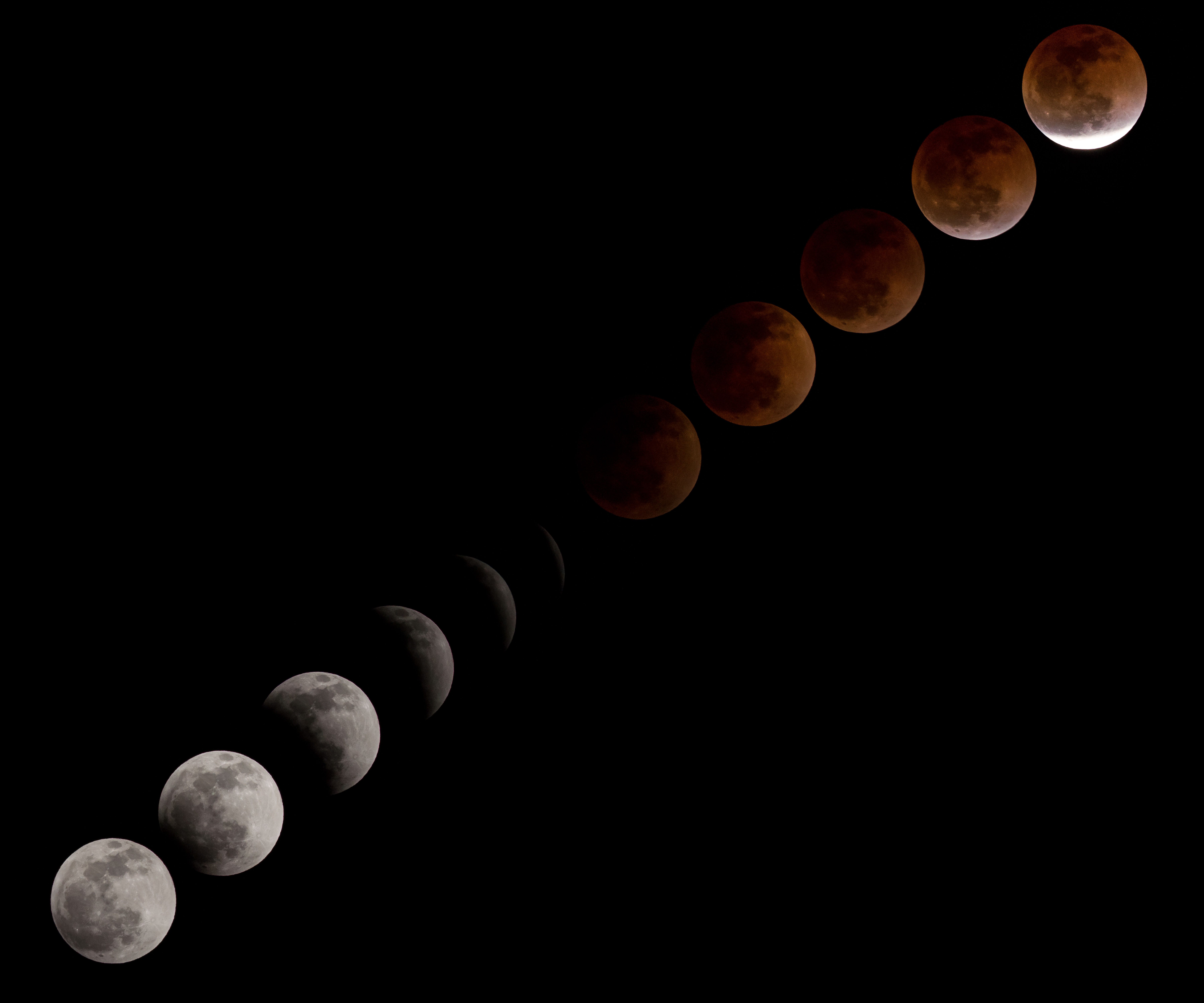 A blood moon lunar eclipse