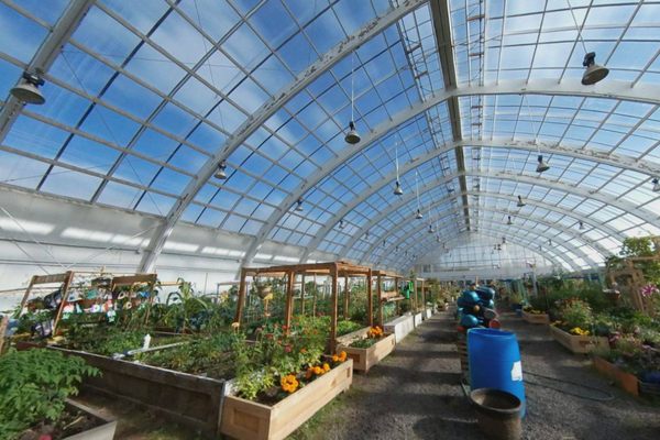 The Inuvik Community Greenhouse was once a hockey arena.