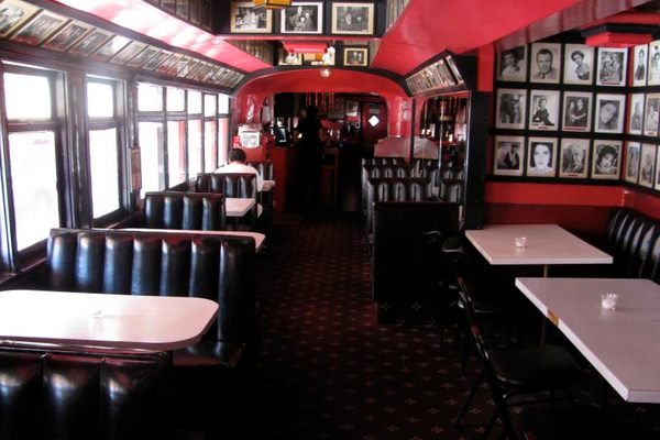 The retro interior of the restaurant. 
