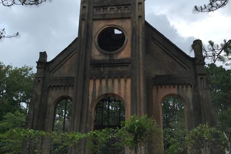 Just the front facade remains, but it is beautiful to view.
