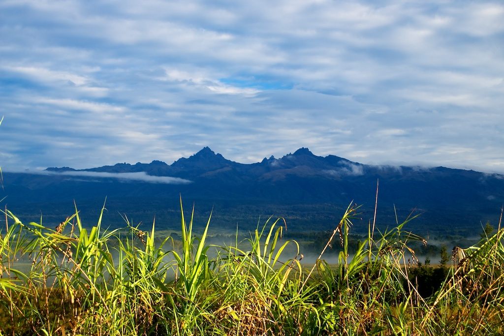 A view of Mount Giluwe from Ialibu, Papua New Guinea.