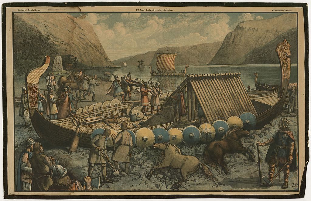 The burial of a Viking jarl. <em>Vor Ungdom</em> 1889.