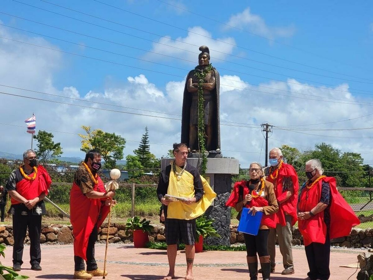The King Kaumuali‘i statue piko blessing and groundbreaking ceremony were held at noon on the spring equinox 2021.