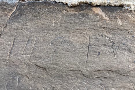 Closeup of the “vandalism”