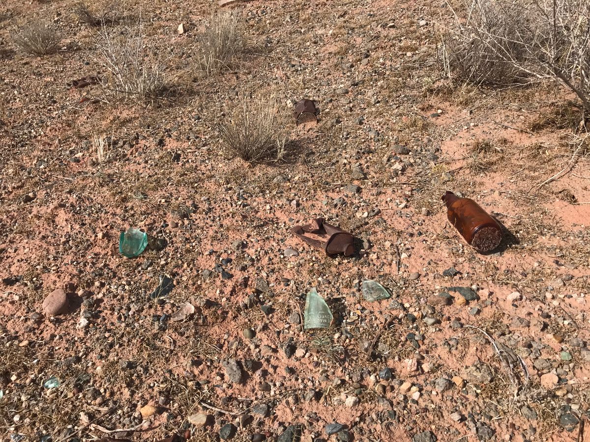 The ditches are cleaner today, but still contain old bottles and cone-top cans.