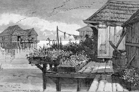 St. Malo, perhaps the oldest Asian community in the United States, as depicted in an 1883 report by Harper’s Weekly. 
