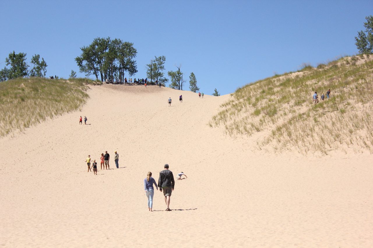 Sleeping Bear Dunes, pictured here in 2014, is an appealing place for socially distant strolling.