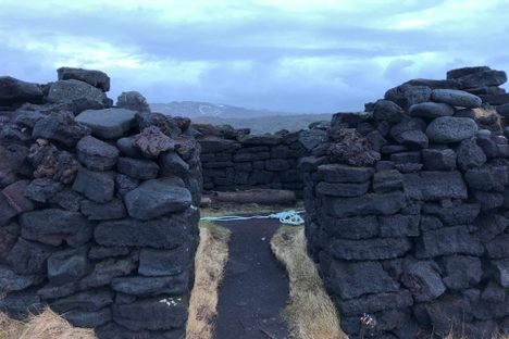 January 2018, some detritus had washed into the hut from the ocean.
