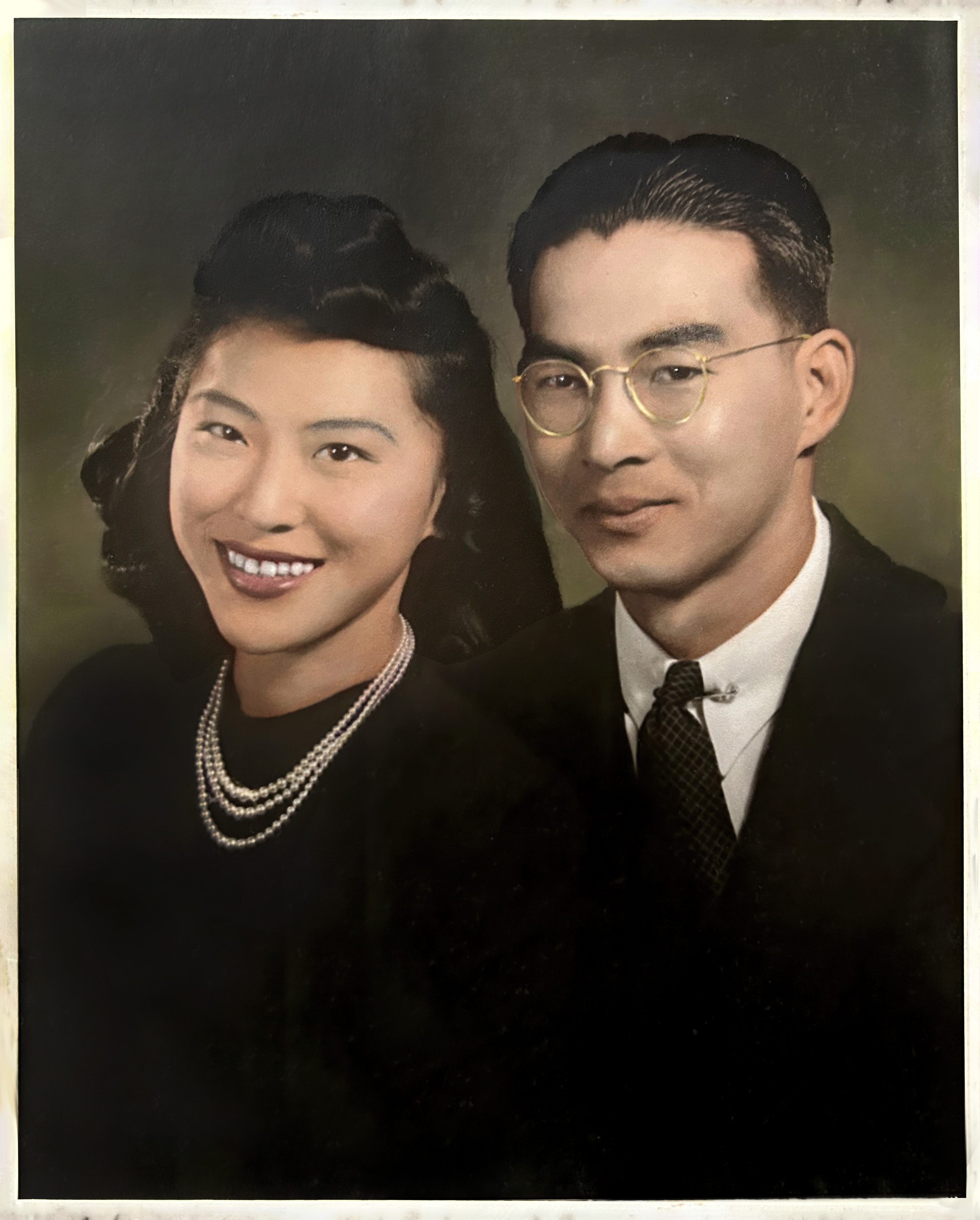 An undated photo of Shizuo and Frances Nishimura as a young couple.