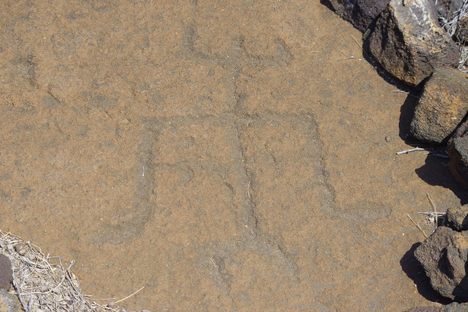 A petroglyph at Puako Petroglyph Park.