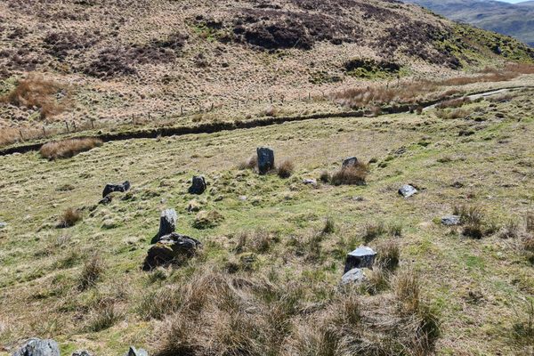 Looking down into the stone circle 
