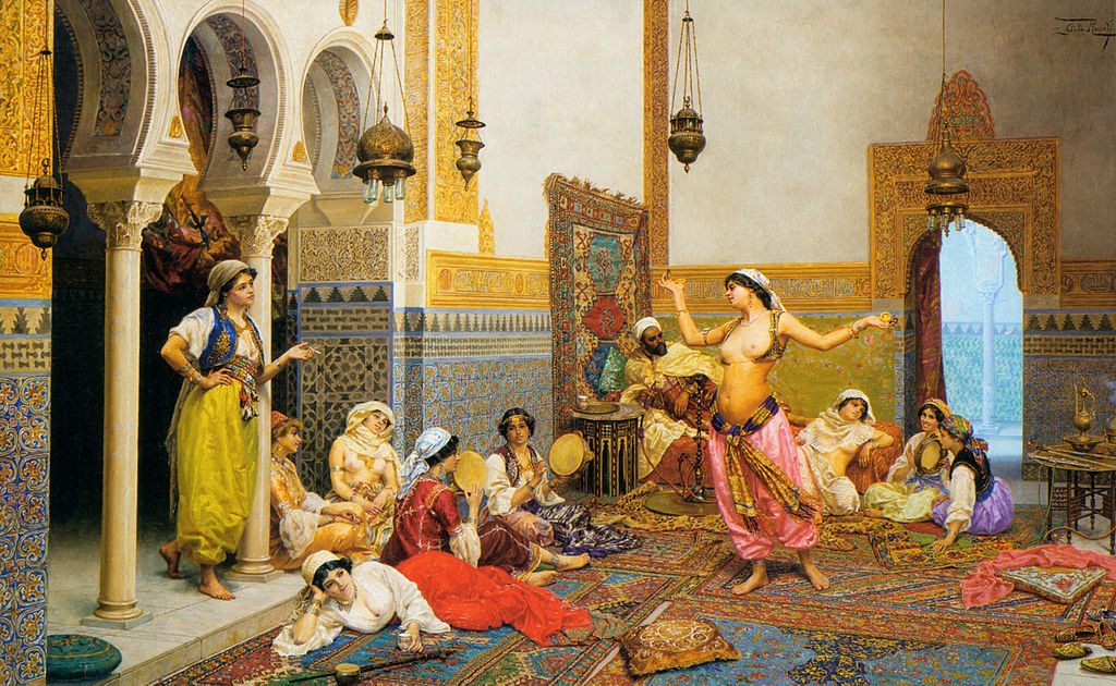 Giulio Rosati's <em>The Harem Dance</em> and other 19th-century Orientalist painters sexualized the women of the Mughal harem; the reality of harem life was quite different from they presented.