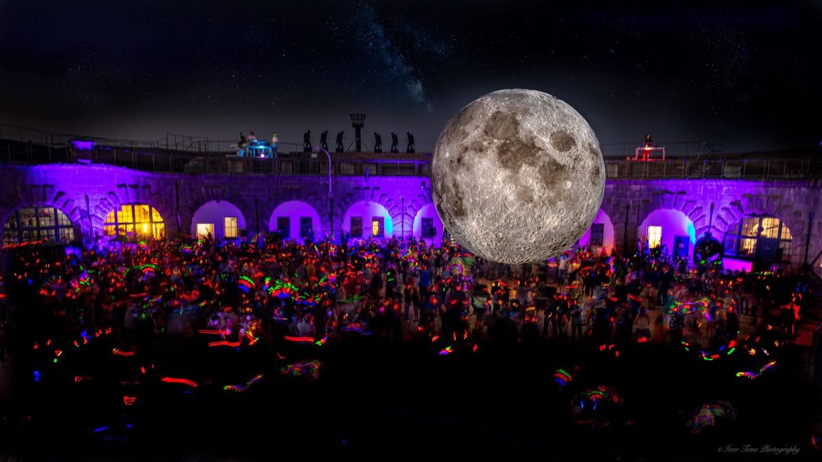 Literally dancing in the moonlight at the Nothe Fort.