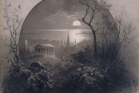 "View from Greenwood Cemetery, Brooklyn", 1881, by Rudolph Cronau