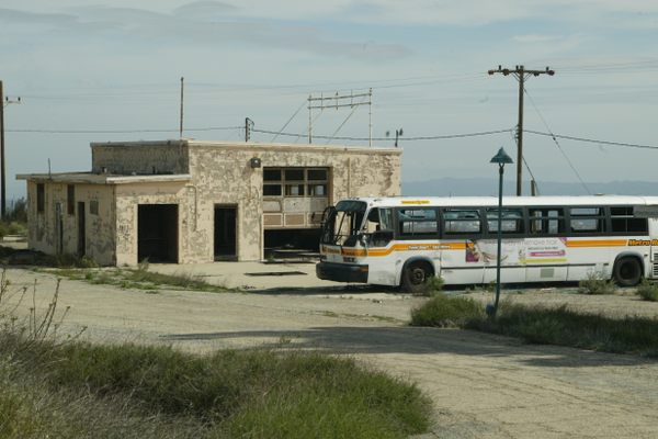 This is the right side of the complex. From here you can see one of the few remaining structures and for some reason a city bus.