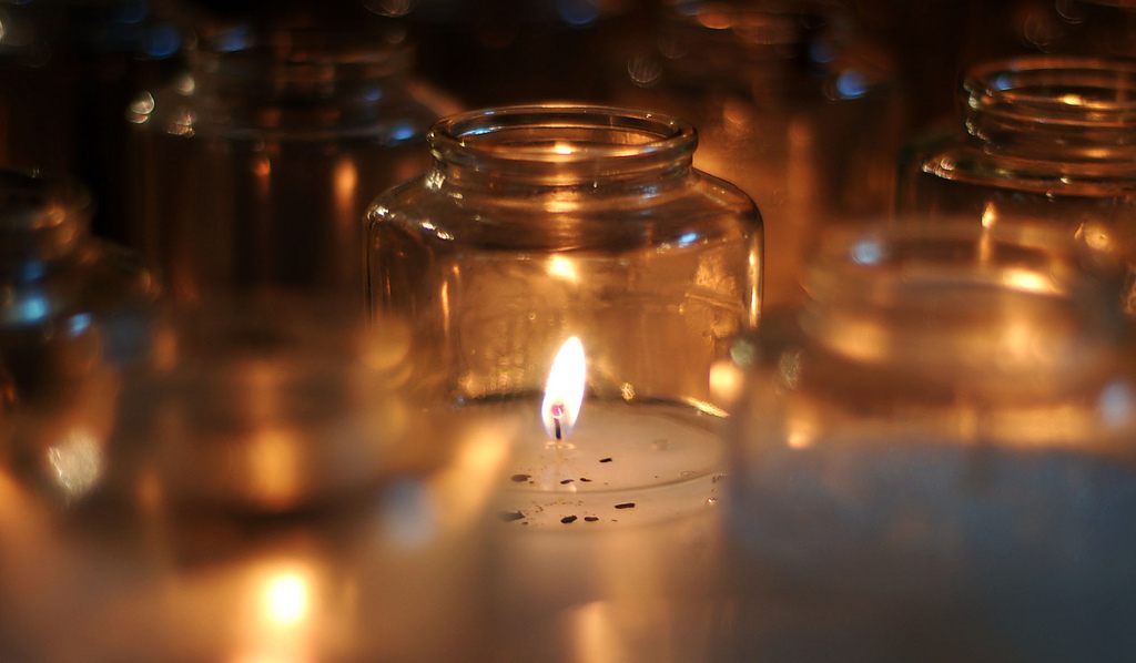 Candles inside St. Anthony's Chapel, Pittsburgh.