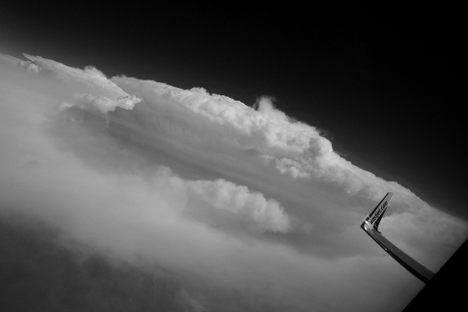 Flying near a fast-forming North Dakota storm