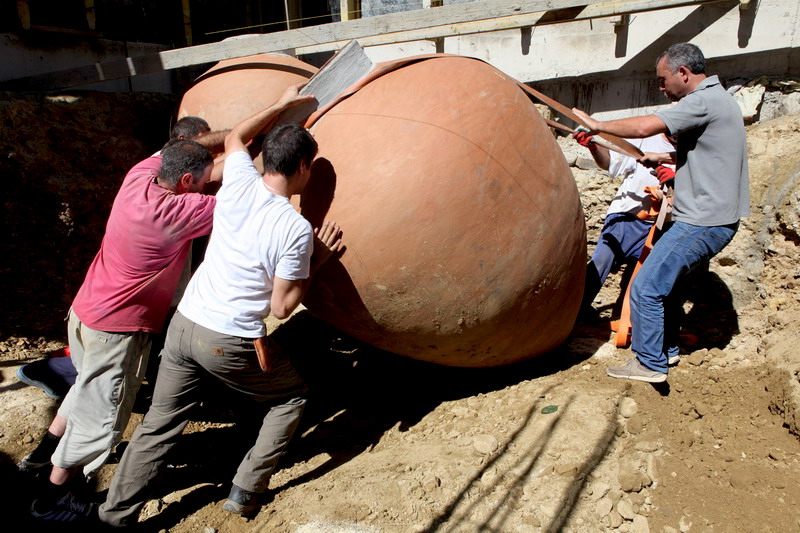 Burying the qvevri is a crucial part of the winemaking process, and helped it survive during these critical years.