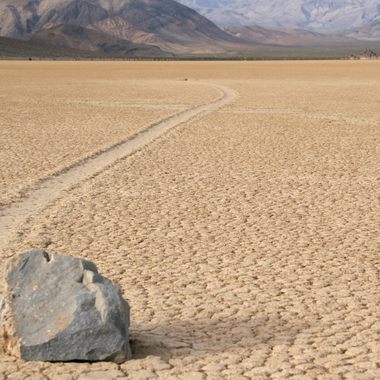A sailing stone on Racetrack Playa.