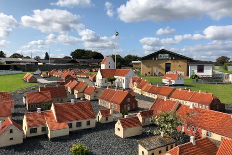 Minibyen Sæby on a sunny day.