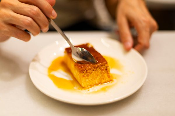 For dessert, try the flan mel i mató, made with a type of Catalan cheese.