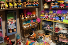 Displays include a troll cave, pop culture room, troll hunter cabin, and fan mail corner. 
