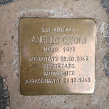 A Stumbling Stone memorial in Rome.