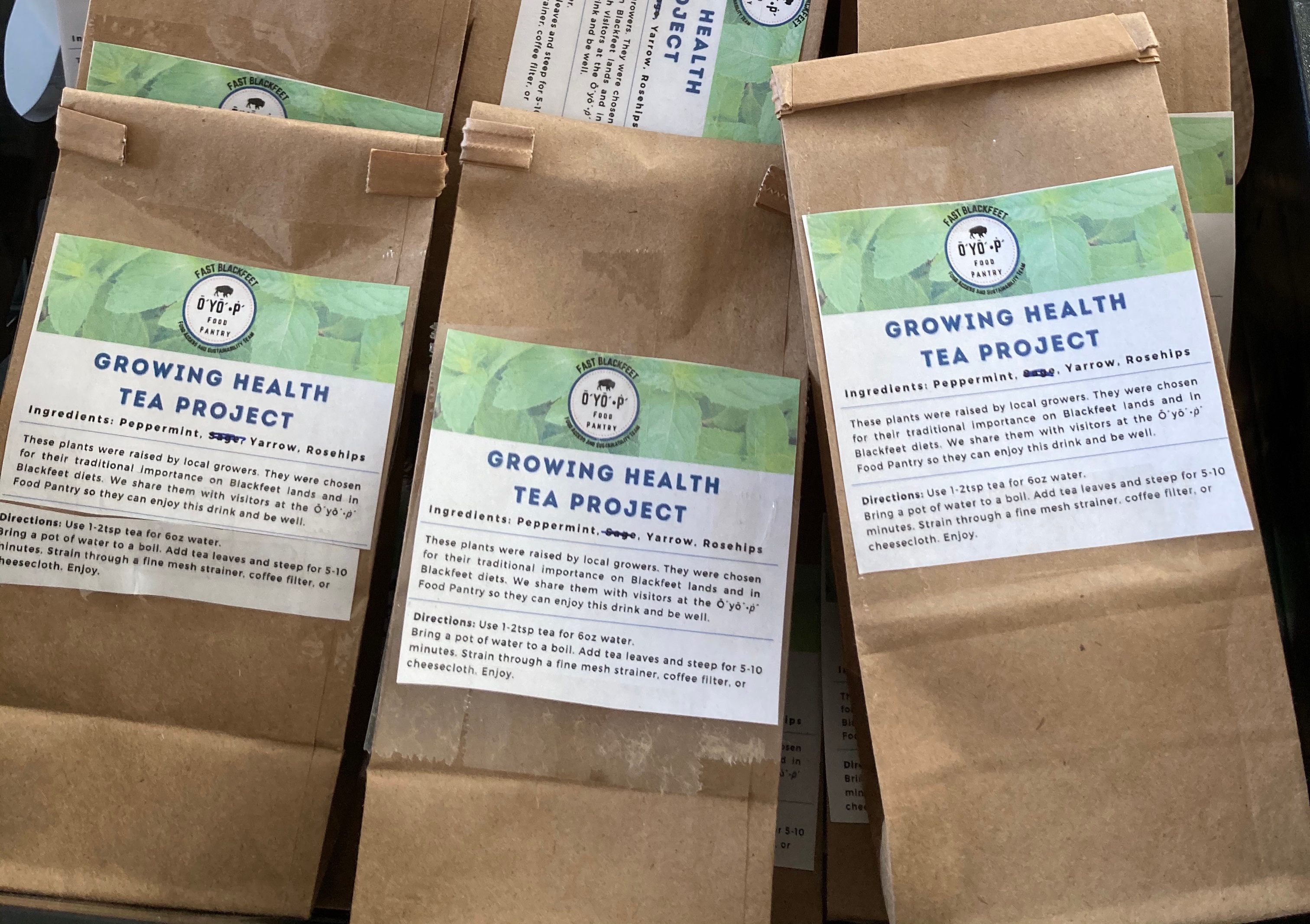 Participants blended teas to distribute at the Pantry.