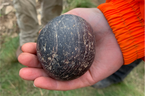 Two of these polished stone balls were found in a Neolithic tomb on a remote Scottish island. 