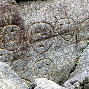 The lower set of petroglyphs