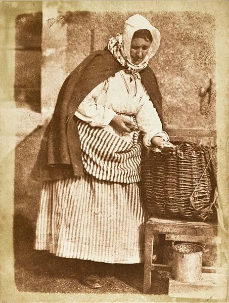 1845 Scotland, Fishwife (Mrs. Flucker Of Newhaven, Shucking Oysters)