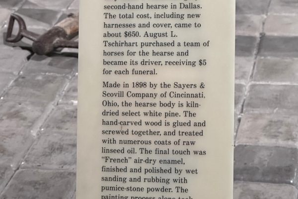 Description of the hearse which was used until the 1930’s