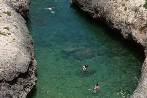 Swimming out to sea