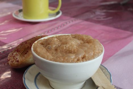 Chocolate-y foam—but not that chocolate.
