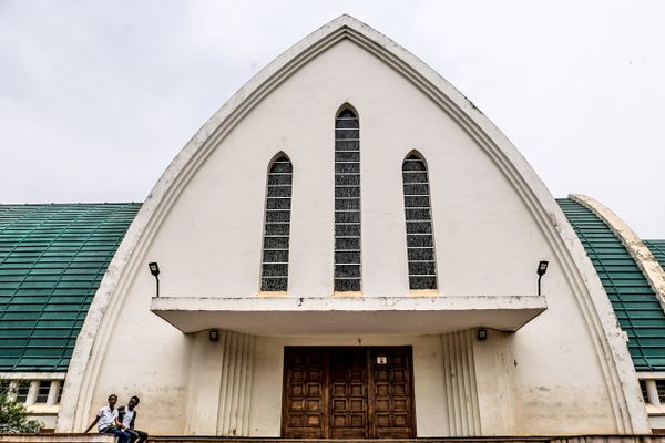 Our Lady of Peace Cathedral sits on one of Bukavu's tallest hills.