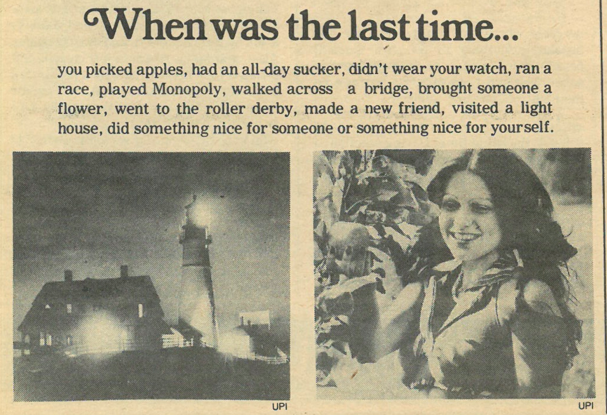 Each issue, Appleberg wrote a different list of "romantic" pursuits, designed to tug at the heartstrings of the lonely.