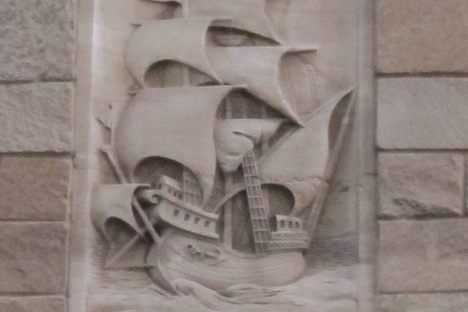 Detail on 74 Wall St. across the street
