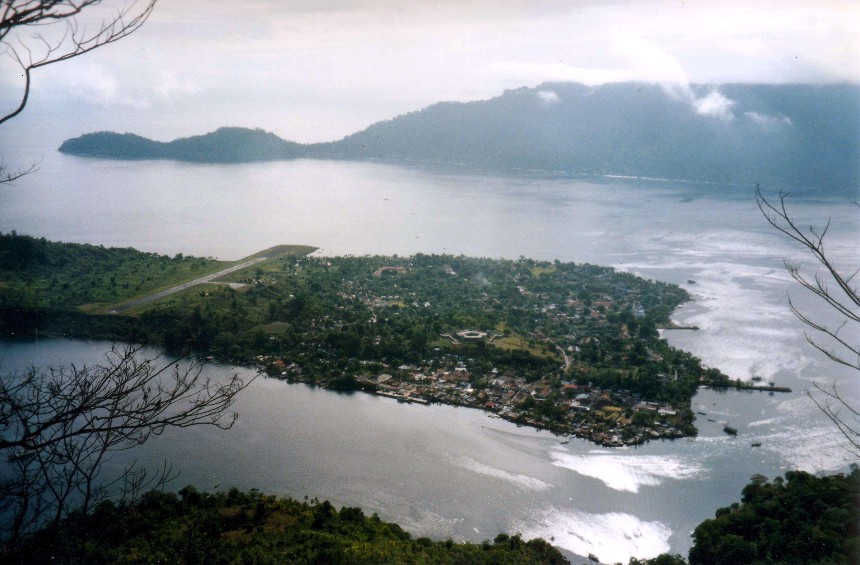 A modern view Banda Neira, the only large population center in the Banda Islands.
viewed from Gunung Api in the Banda Islands, Maluku, Indonesia