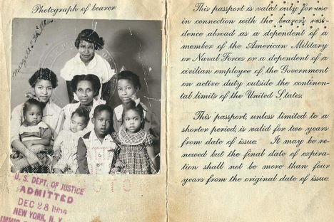 This temporary American passport was issued to a family traveling to occupied Germany to visit their father, who was in the Air Force.