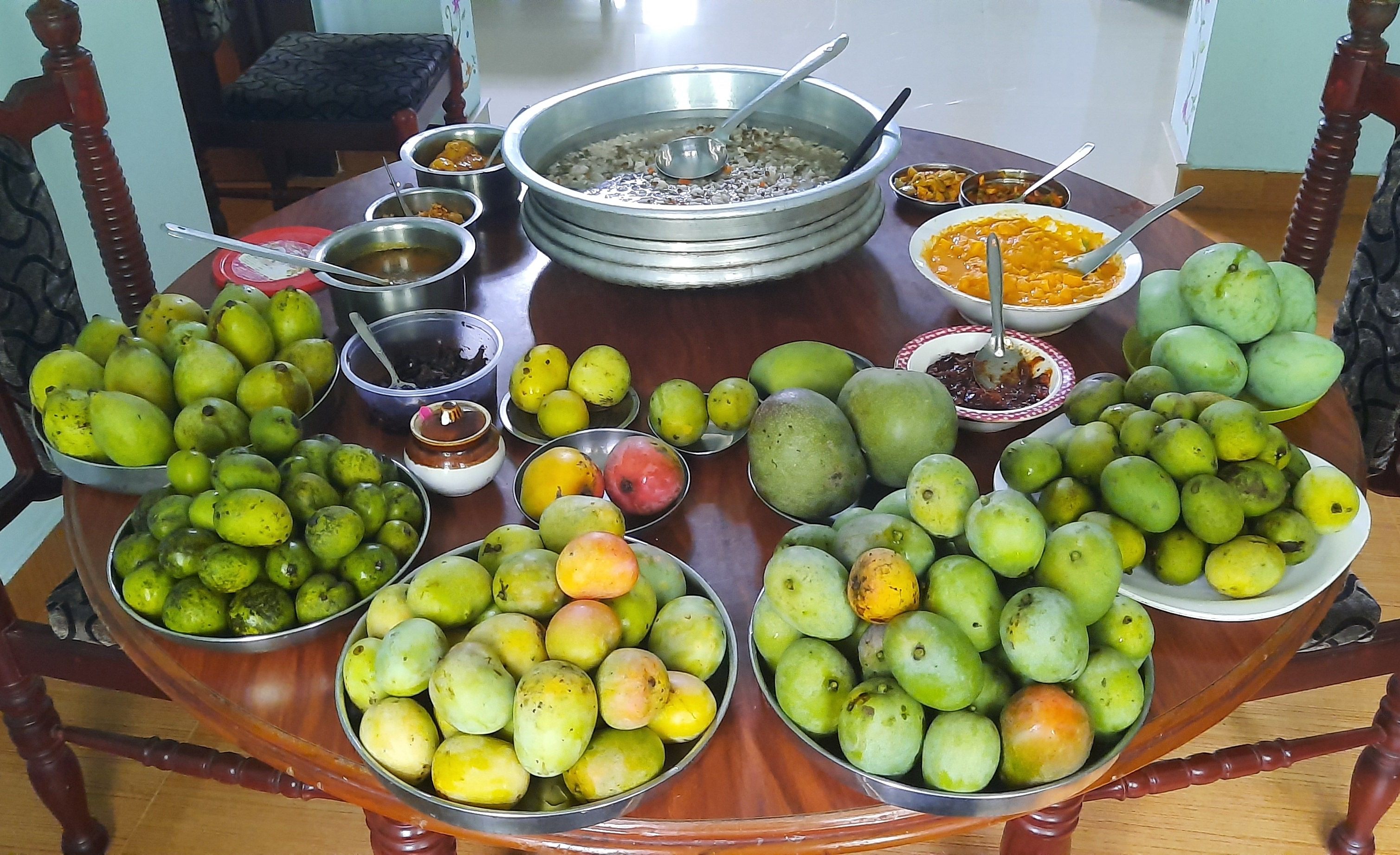 Mango-based dishes prepared during Kannapuram's annual mango fest.